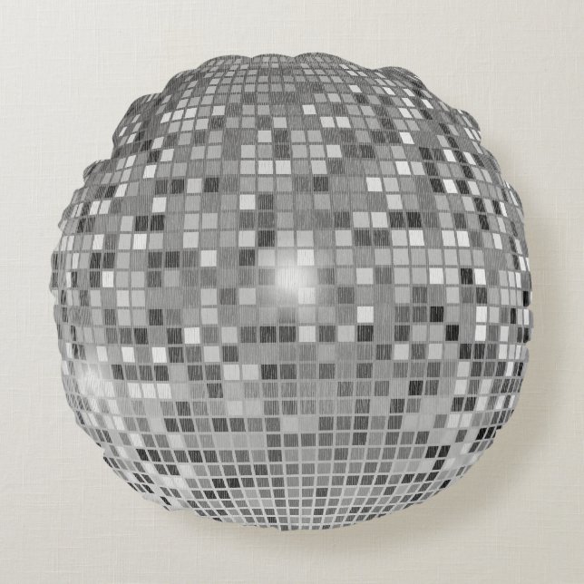 Retro Disco Ball - Dance Party Round Pillow (Front)
