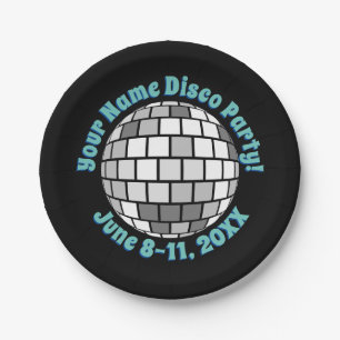 Retro Disco Ball PERSONALIZED Paper Plate