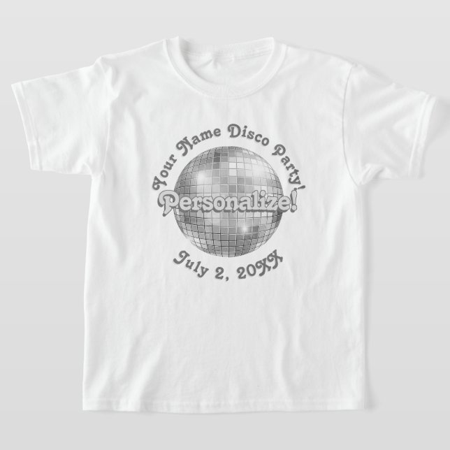 Retro Disco Ball PERSONALIZED T-Shirt (Laydown)