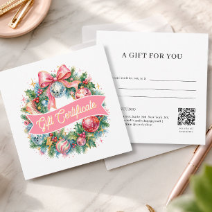 Retro Disco Christmas Wreath QR Code Gift Card