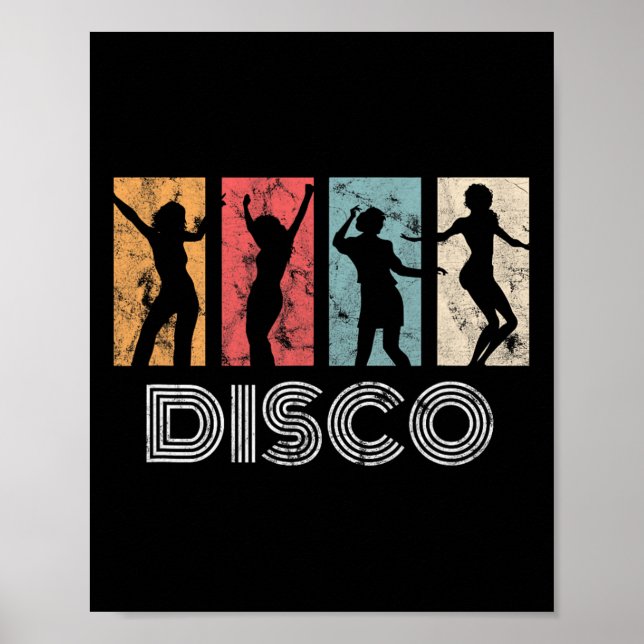Retro Disco Dance 70s 80s Party Dance Dancer  Poster (Front)