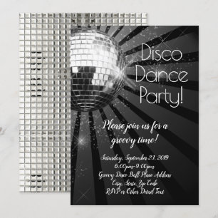 Retro Disco Dance 70s Birthday Party Invitation