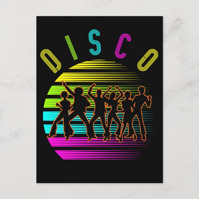 Retro Disco Dancing Funky Music Postcard (Front)
