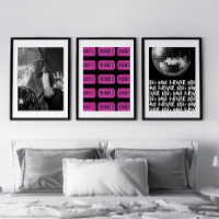 Retro Disco Days Disco Ball Noir & Blanc Rose