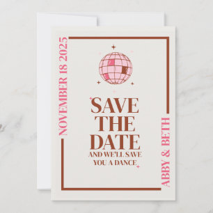 Retro Disco Enregistrer le Faire-part de mariage D