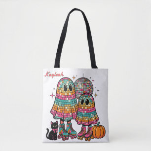 Retro Disco Ghost Halloween Trick or Treat Tote Bag