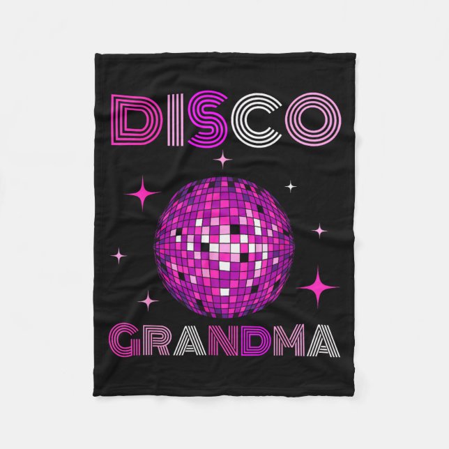 Retro Disco Grandma 70s 80s Dance Party Mirror Bal Fleece Blanket (Front)