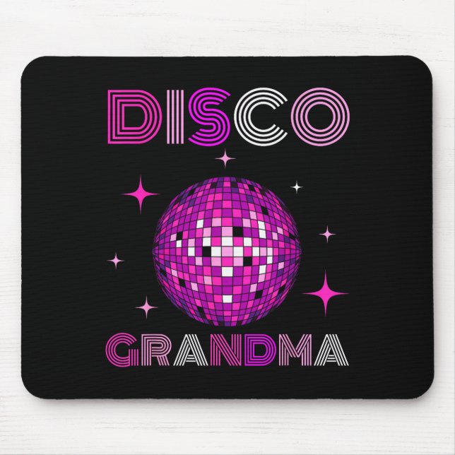 Retro Disco Grandma 70s 80s Dance Party Mirror Bal Mouse Pad (Front)