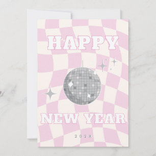 RETRO DISCO HAPPY NEW YEAR Photo Family Card