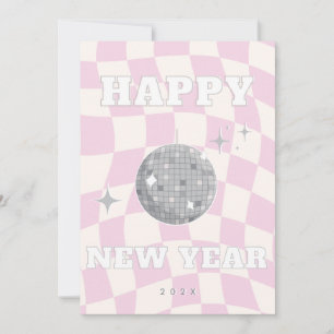 RETRO DISCO HAPPY NEW YEAR Photo Family Card