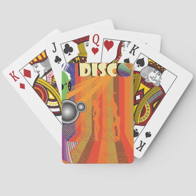 Retro Disco Party 70s Funk Art  Playing Cards (Back)
