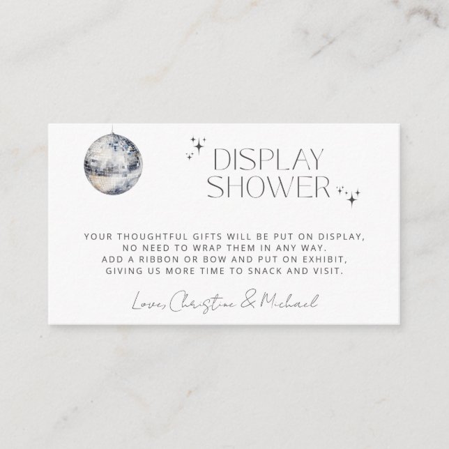 Retro Disco Party Display Shower Enclosure Card (Front)