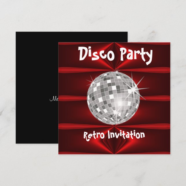 Retro Disco Party invitation (Front/Back)