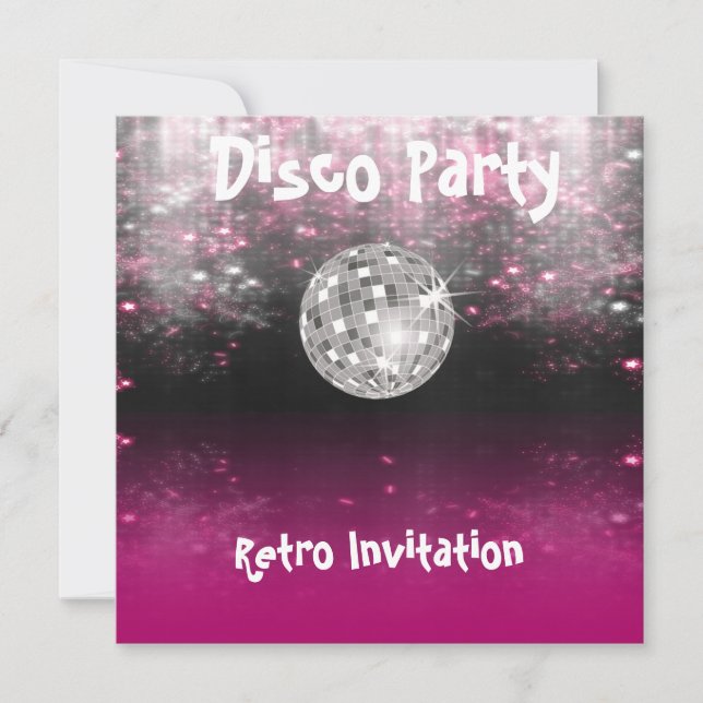 Retro Disco Party invitation (Front)