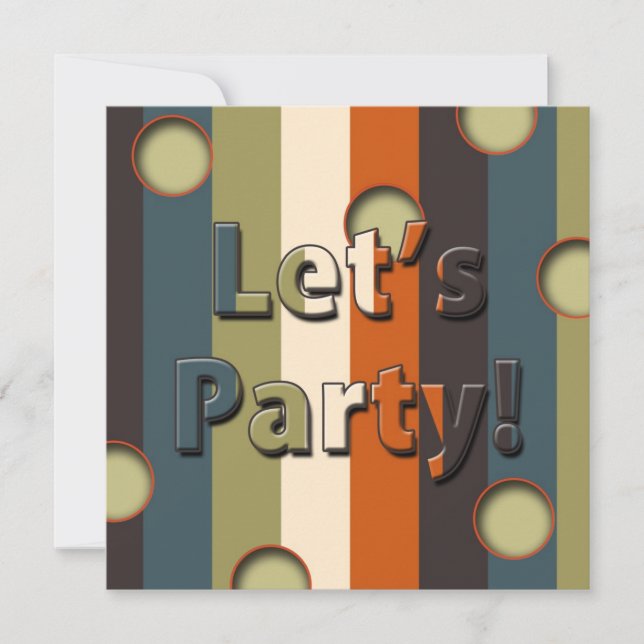 RETRO -DISCO PARTY INVITATION -multi-purpose (Front)