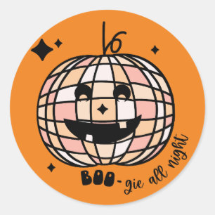 Retro Disco Pumpkin Halloween Sticker
