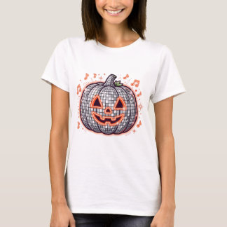Retro Disco Pumpkin Women's Halloween T-Shirt
