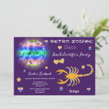 Retro Disco Scorpio Zodiac Sign Bachelorette