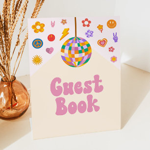Retro Disco Super Livre d'Invité Panneau de Table