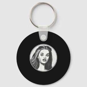 Retro Disgusted Doll Face Keychain