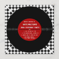 Rétro disque vinyle l invitations modernes de fête
