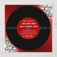 Rétro disque vinyle l invitations modernes de fête