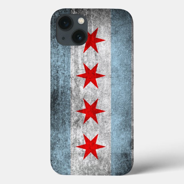 Retro Distressed Chicago Flag Case-Mate iPhone Case (Back)