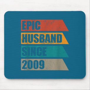 Retro Distressed Epic Husband Since Graphic Art Mouse Pad