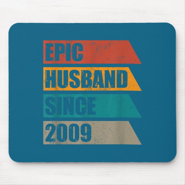 Retro Distressed Epic Husband Since Graphic Art Mouse Pad (Front)