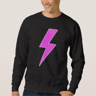 Retro Distressed Front & Back PINK & WHITE Lightni Sweatshirt