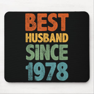 Retro Distressed Husband Since 1978 Design Mouse Pad