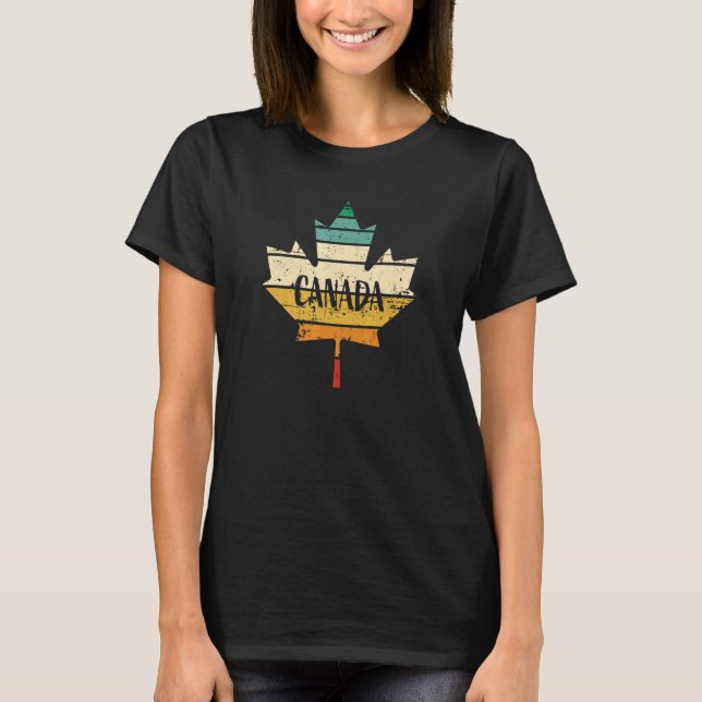 Retro Distressed Maple Leaf Canada Pride 2 T-Shirt (Front)