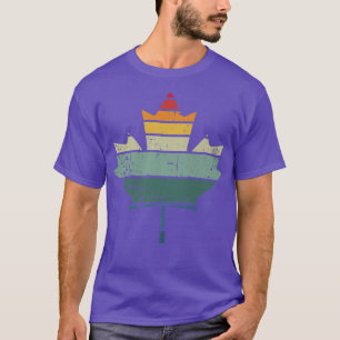 Retro Distressed Maple Leaf Canada Pride Design T-Shirt