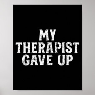 Retro Distressed Mental Health Humor My Therast Ga Poster