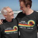 Retro Distressed Sunset Cruise Family Vacation  T-Shirt<br><div class="desc">You may change the style of this shirt by choosing More > under the style option. It may be personalized in the area provide or customizing by choosing the click to customize further option and changing the name, initials or words. You may also change the text colour and style or...</div>