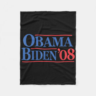 Retro Distressed Vintage Obama Biden 08 Campaign  Fleece Blanket