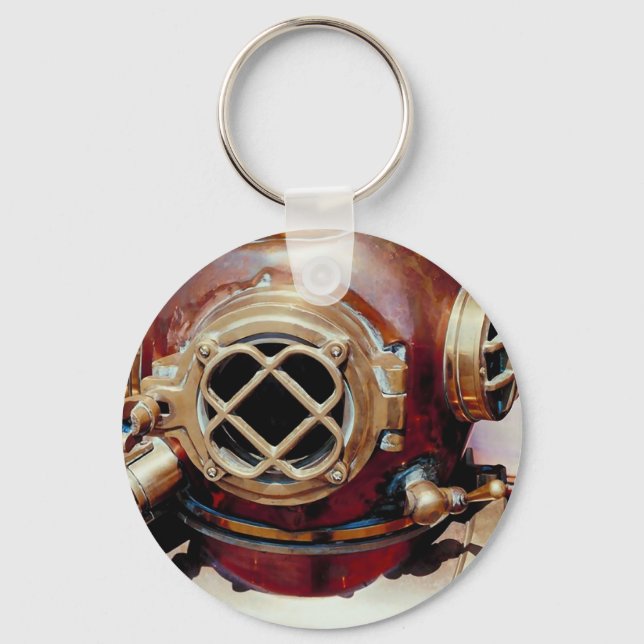Retro Diving Helmet Keychain (Front)