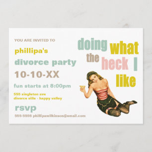 Retro Divorce Party Invitations