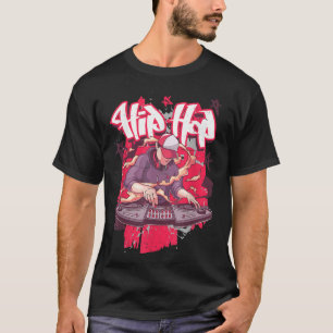 Retro DJ Hip Hop Turntables Graffiti 90's Rap Musi T-Shirt
