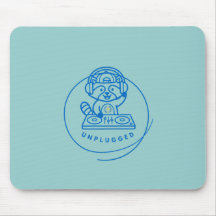 Retro DJ Raccoon Pastel Marble Texture Mousepad