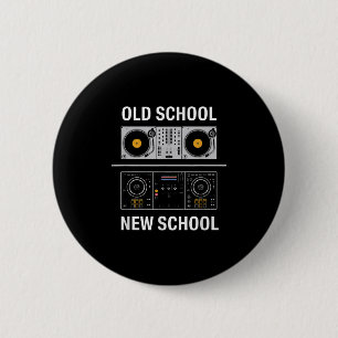 Retro Dj Setup Vs Edm Mixer Evolution Humor Beat T 2 Inch Round Button