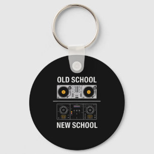 Retro Dj Setup Vs Edm Mixer Evolution Humor Beat T Keychain