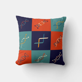 Retro DNA genetics stem biology pattern set Throw Pillow