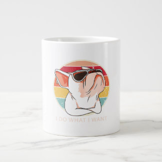 Retro Do What I Want French Bulldog Funny Large Coffee Mug