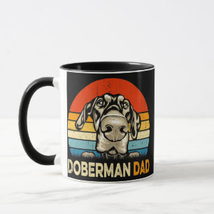 Retro Doberman Dad Father's Day Vintage Dog Dad  Mug