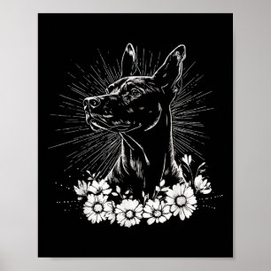 Retro Doberman Pinscher Dog Lover Tattoo Style  Poster