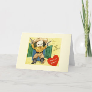 Retro Dog Cowboy Valentine's Day greeting card