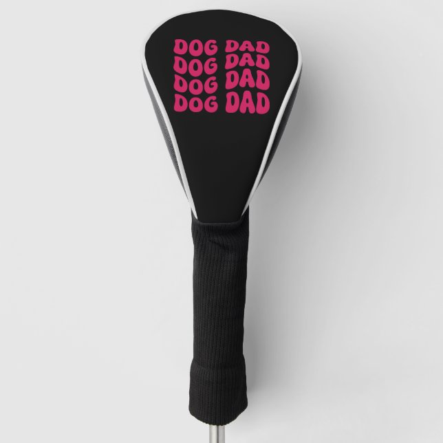 Retro Dog Dad Father's Day Golf Head Cover (Front)