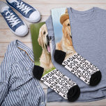 Retro DOG DAD Personalized Pattern Pet Photo Crew Socks<br><div class="desc">Celebrate the dog dad in your life with these adorable Dog Photo Socks! Perfect for any dog lover, these socks are a unique and thoughtful gift that will surely bring a smile to their face. Features Custom Dog Photo: Capture your favourite furry friend and have their picture printed all over...</div>