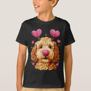 Retro Dog Goldendoodle Valentines Funny Gift Women T-Shirt